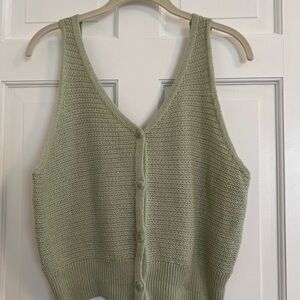 Sincerely Jules Sage Green Knit Sweater Vest